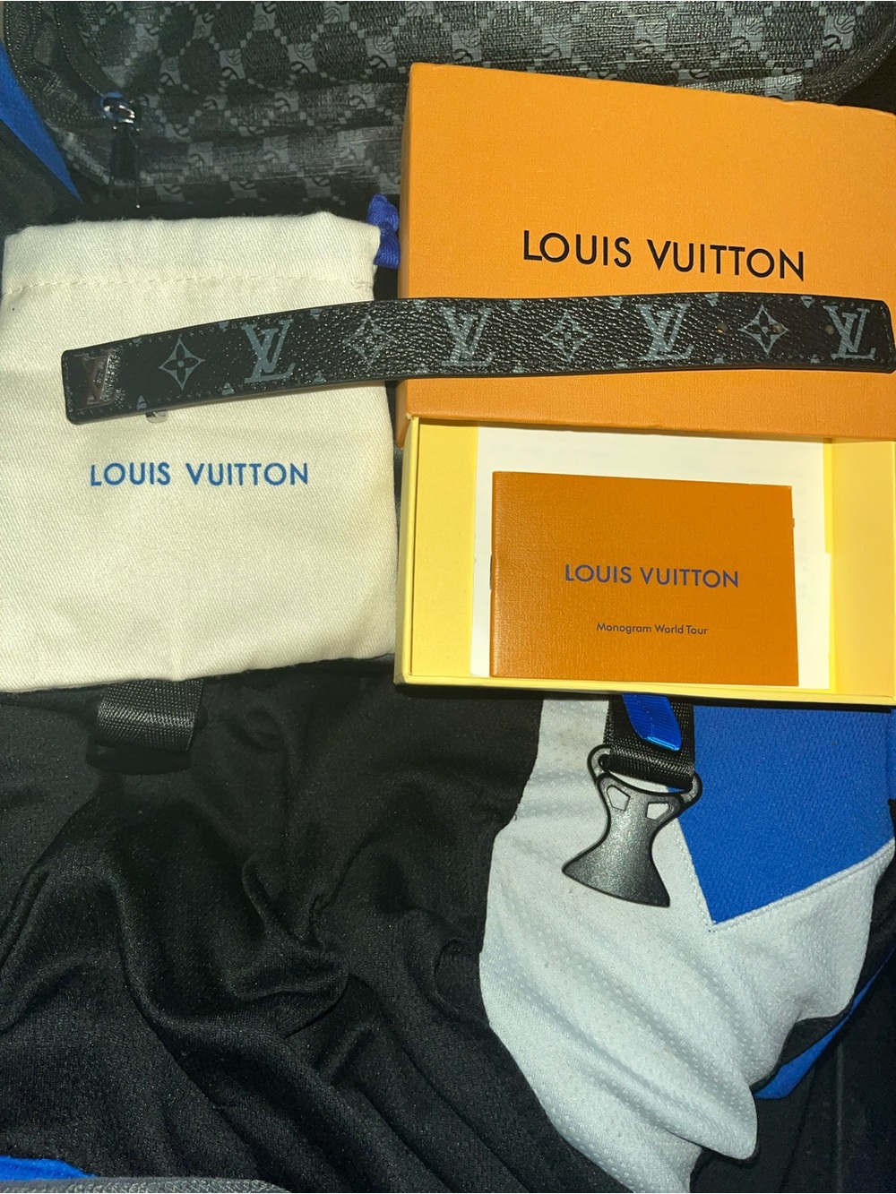 Louis Vuitton black Monogram Canvas Bracelet